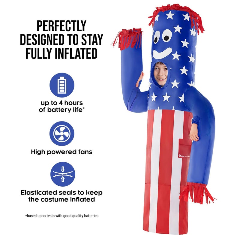 Morph Wacky Inflatable Inflatable Costume  Wavy Arm Guy Costume Kids  Air Dancer Costume Kids  Inflatable Tube Costume Kids - Image 2